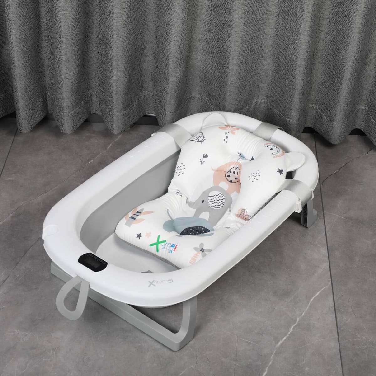 X-TREME BABY ΠΤΥΣΣΟΜΕΝΟ ΜΠΑΝΙΟ ΜΕ ΘΕΡΜΟΜΕΤΡΟ GREY