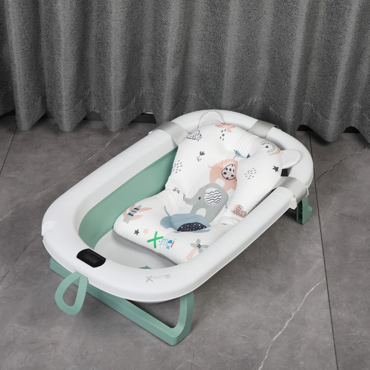 X-TREME BABY ΠΤΥΣΣΟΜΕΝΟ ΜΠΑΝΙΟ ΜΕ ΘΕΡΜΟΜΕΤΡΟ GREEN