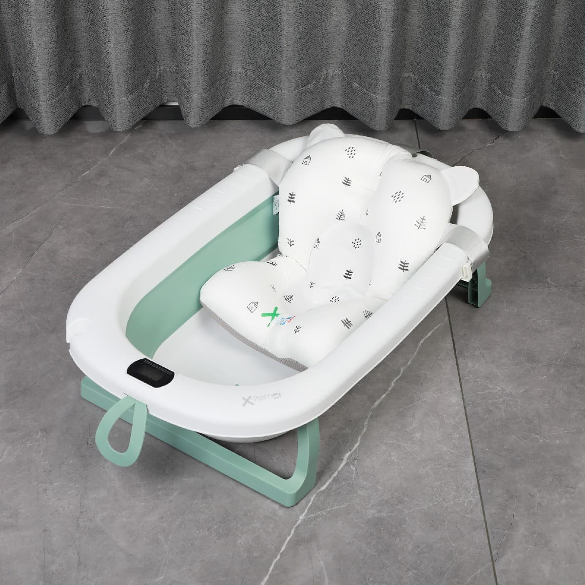 X-TREME BABY ΠΤΥΣΣΟΜΕΝΟ ΜΠΑΝΙΟ ΜΕ ΘΕΡΜΟΜΕΤΡΟ GREEN