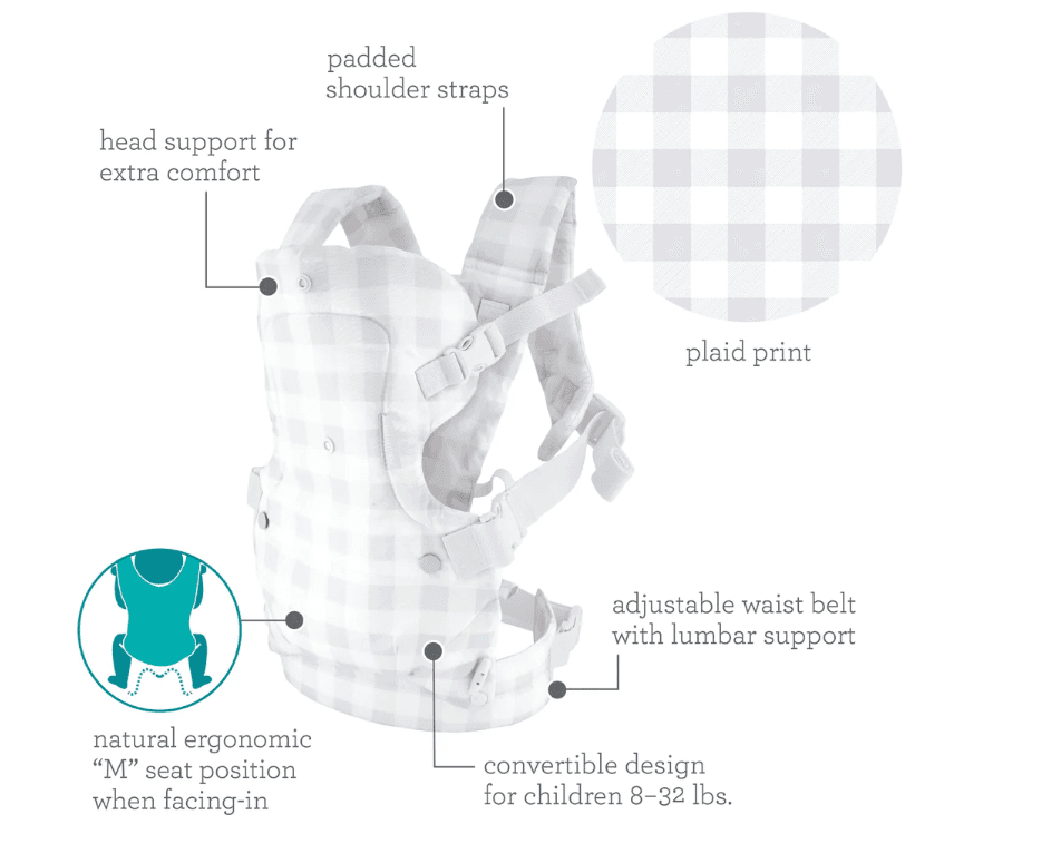 FLIP 4-IN-1 CONVERTIBLE CARRIER GINGHAM (ΚΑΡΌ)