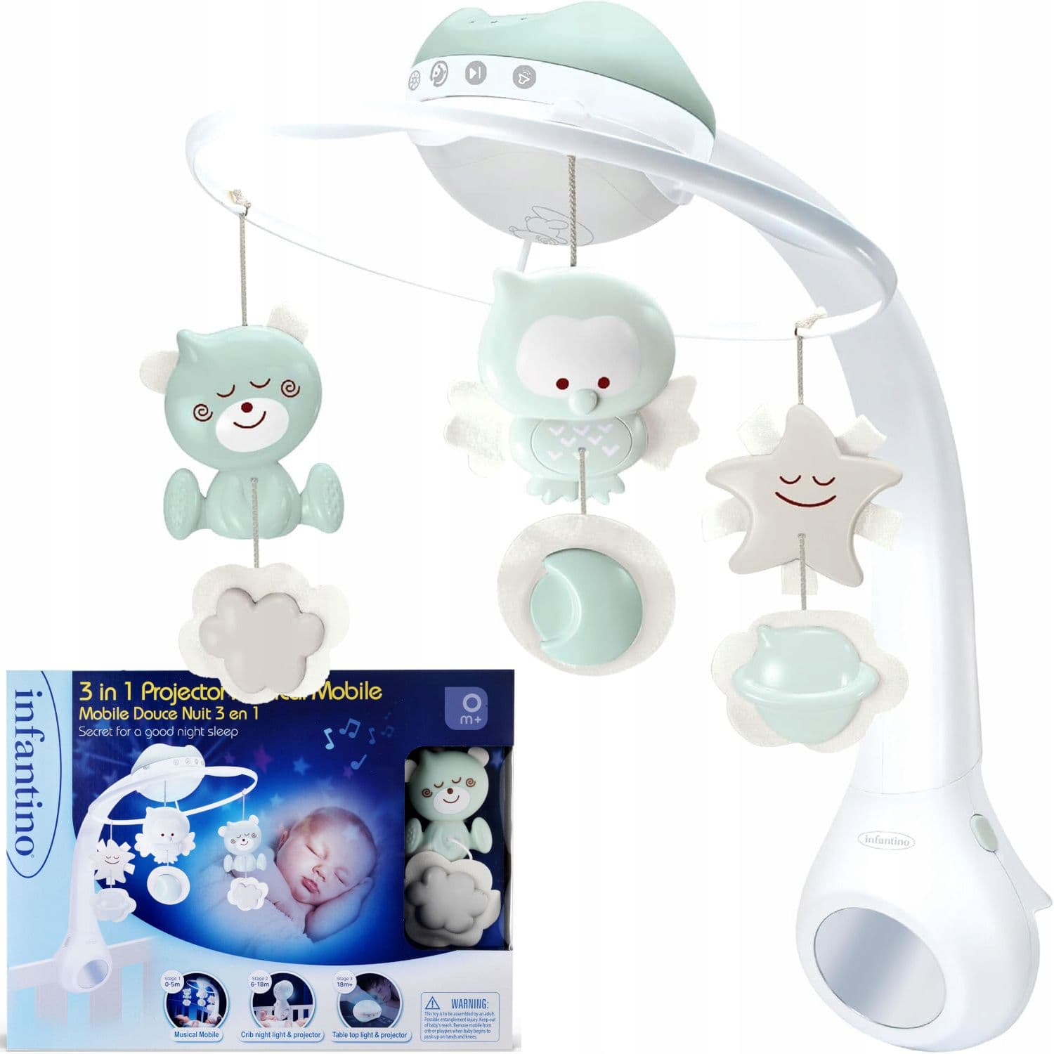 3 IN 1 PROJECTOR MUSICAL MOBILE (  ΕΛΑΦΡΥ ΠΡΑΣΙΝΟ)  MENTA.