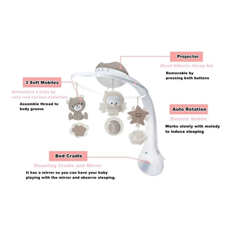 3 IN 1 PROJECTOR MUSICAL MOBILE (ECRU)