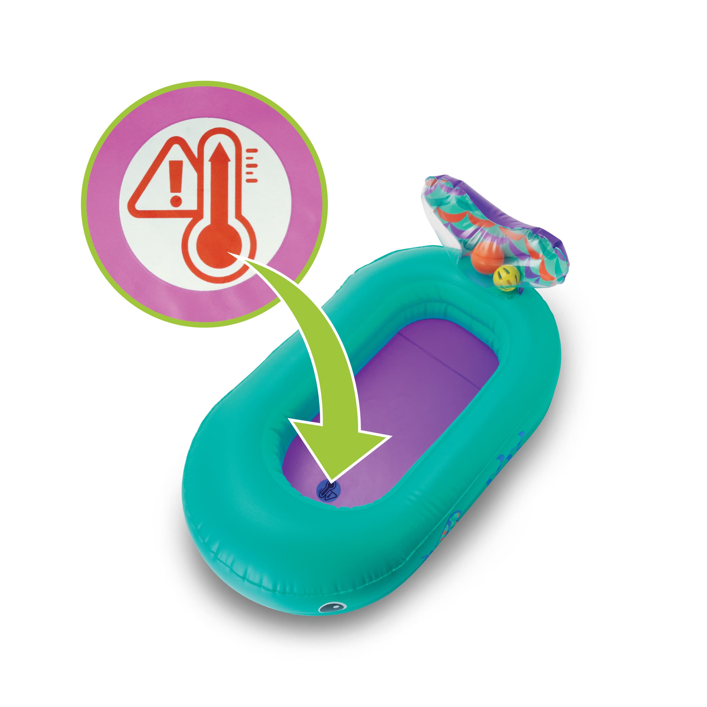 Whale Bubble Ball with Temperature sensor, Inflatable Bath Tub