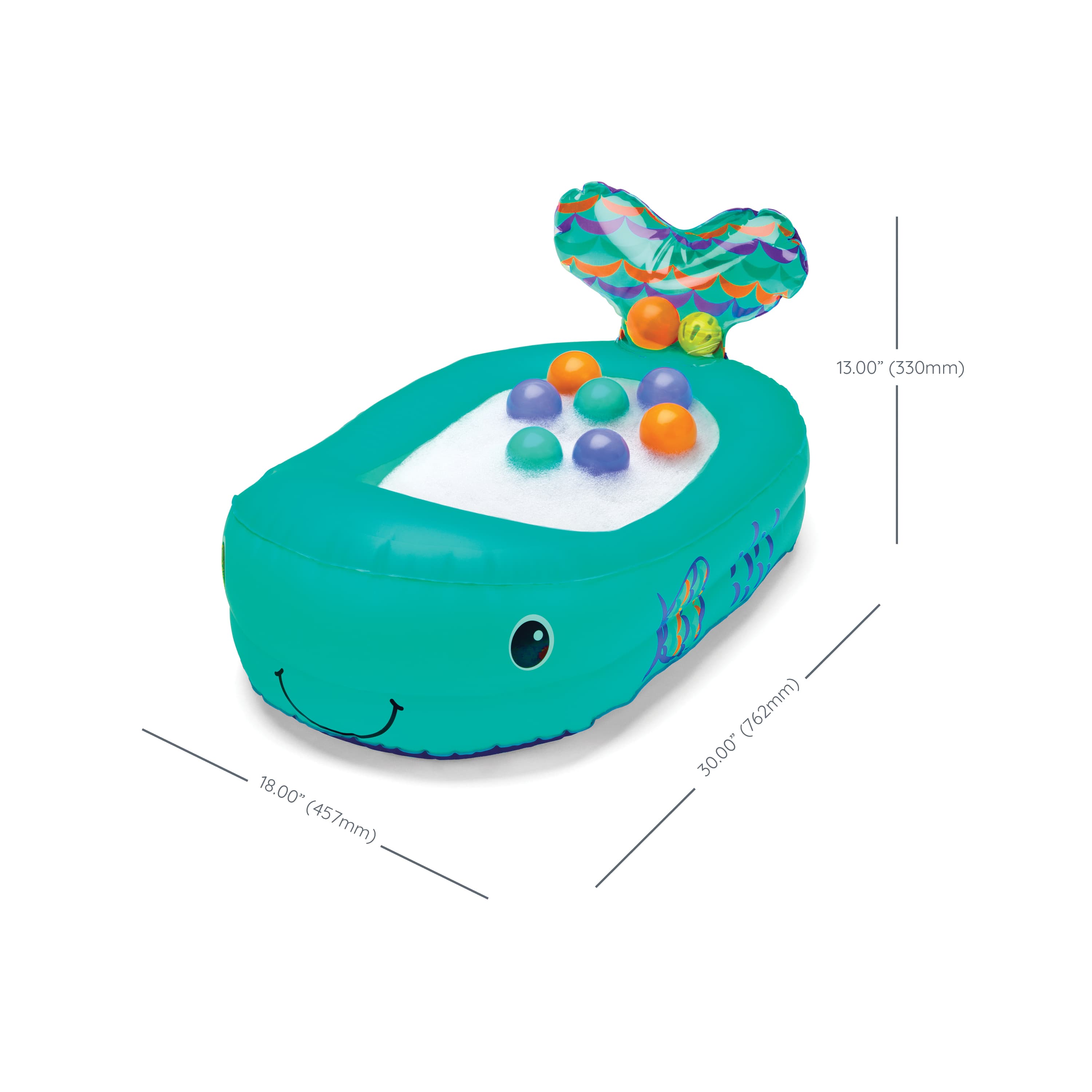Whale Bubble Ball with Temperature sensor, Inflatable Bath Tub