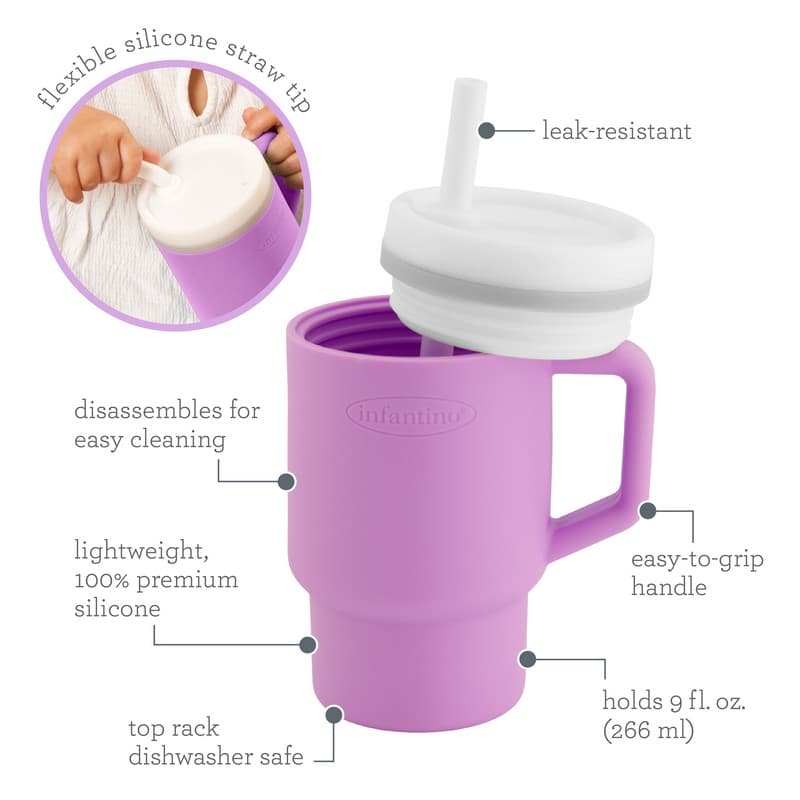 My 1st Tumbler - lilac  -κύπελο με καλαμάκι σιλικόνης 260 ml