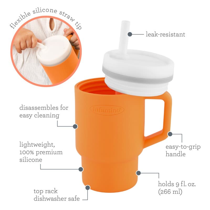 My 1st Tumbler - Creamsicle -κύπελο με καλαμάκι σιλικόνης 260 ml