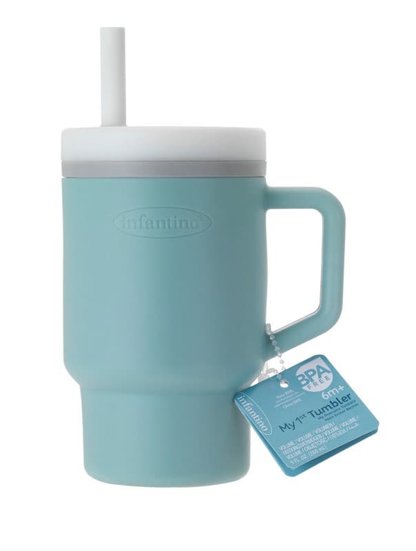 My 1st Tumbler -Mοοdy Blue  κύπελο με καλαμάκι σιλικόνης 260 ml