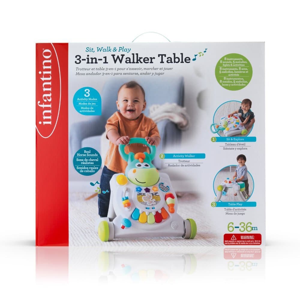 SIT, WALK & PLAY 3 IN 1 WALKER TABLE