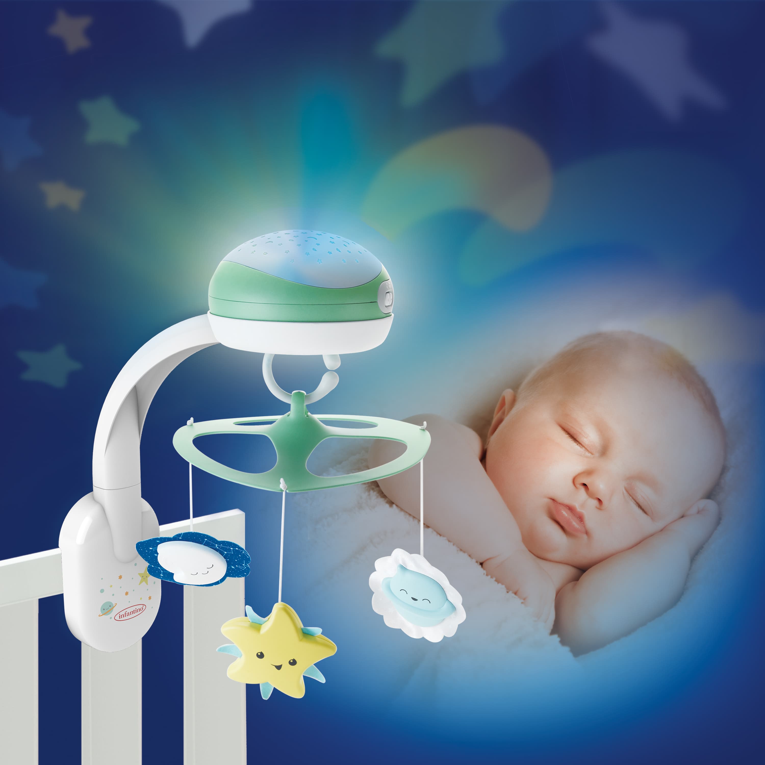 3 IN 1 PROJECTOR MUSICAL MOBILE  ME SENSOR ΑΙΣΘΗΤΗΡΑ ΑΝΙΧΝΕΥΣΗΣ  ΕΛΑΦΡΥ ΠΡΑΣΙΝΟ