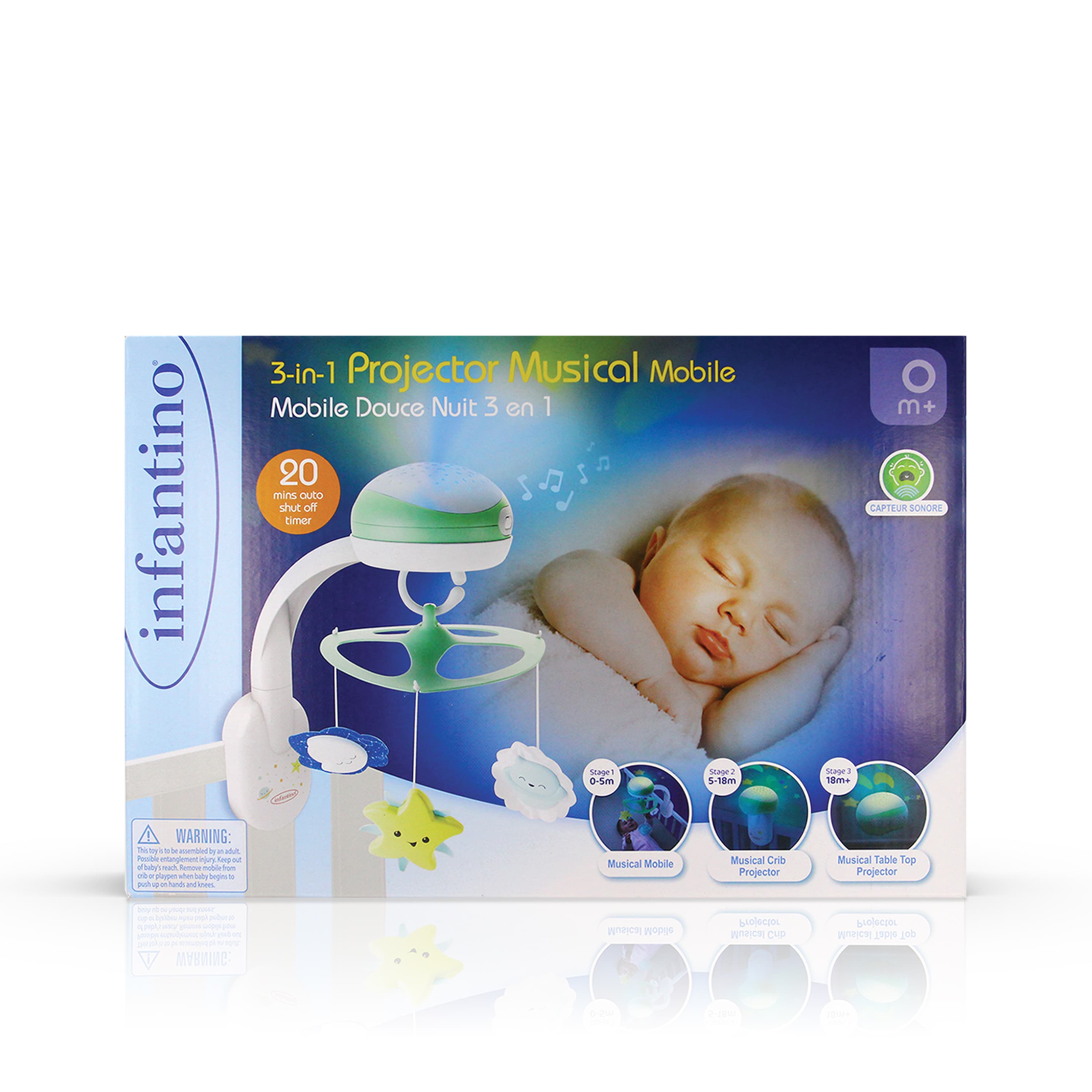 3 IN 1 PROJECTOR MUSICAL MOBILE  ME SENSOR ΑΙΣΘΗΤΗΡΑ ΑΝΙΧΝΕΥΣΗΣ  ΕΛΑΦΡΥ ΠΡΑΣΙΝΟ