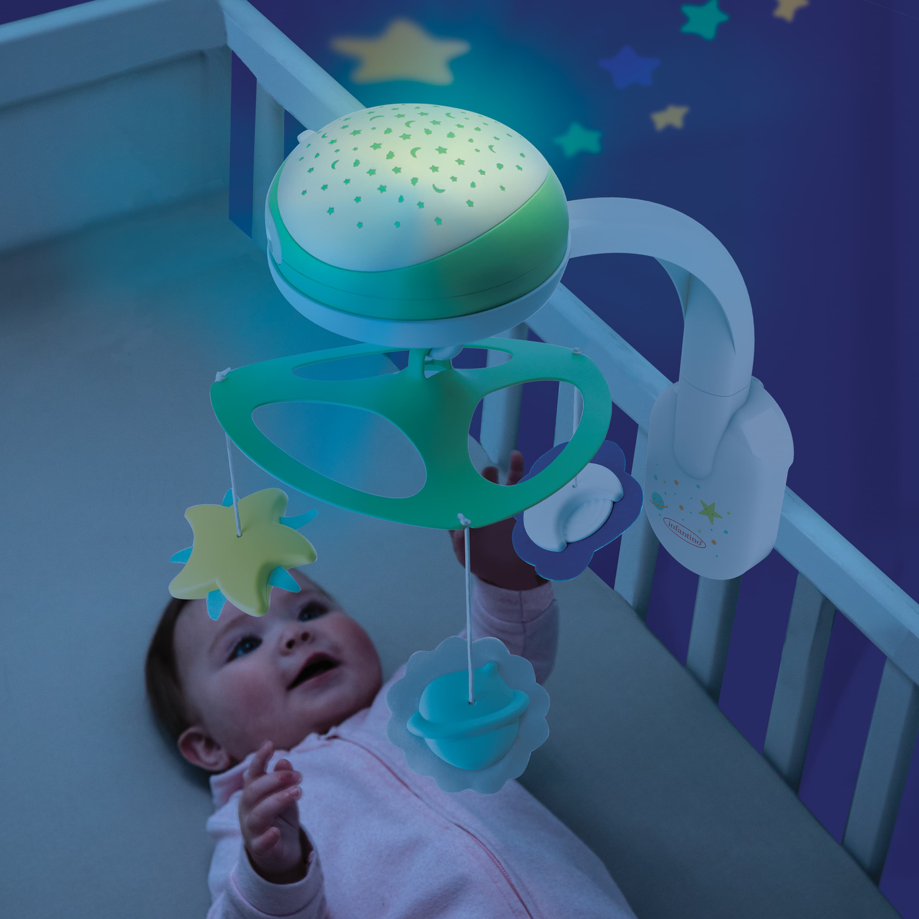 3 IN 1 PROJECTOR MUSICAL MOBILE  ME SENSOR ΑΙΣΘΗΤΗΡΑ ΑΝΙΧΝΕΥΣΗΣ  ΕΛΑΦΡΥ ΠΡΑΣΙΝΟ