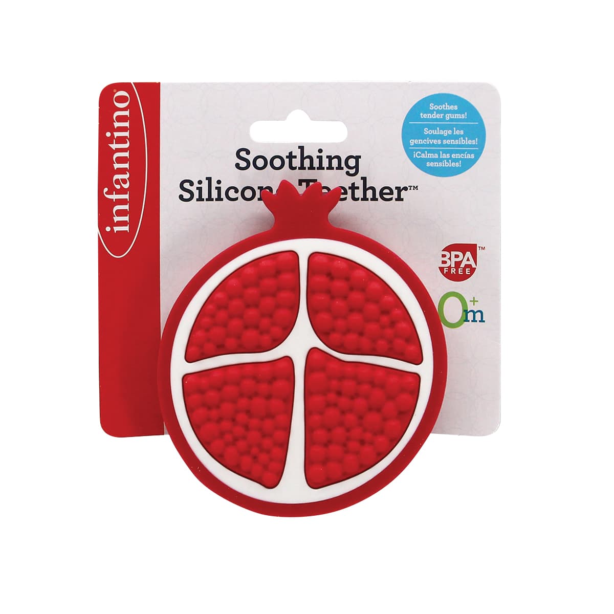 Soothing Silicone Teether, Pomegranate