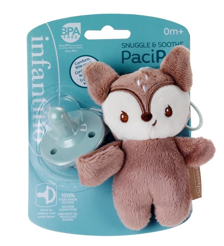 Snuggle & sooth Paci pal - Για αγκαλιές και γλυκιά παρηγοριά   πιπίλα και λούτρινο ελαφάκι .