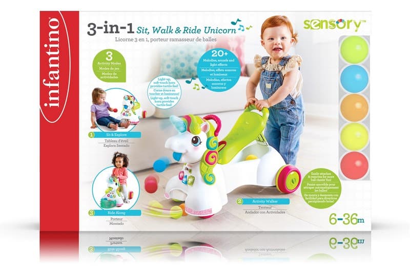3 IN 1 SIT, WALK & RIDE UNICORN