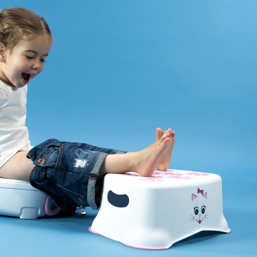My Little Step Stool - Εκπαιδευτικό σκαλοπατάκι /  Γατούλα λευκό/ροζ