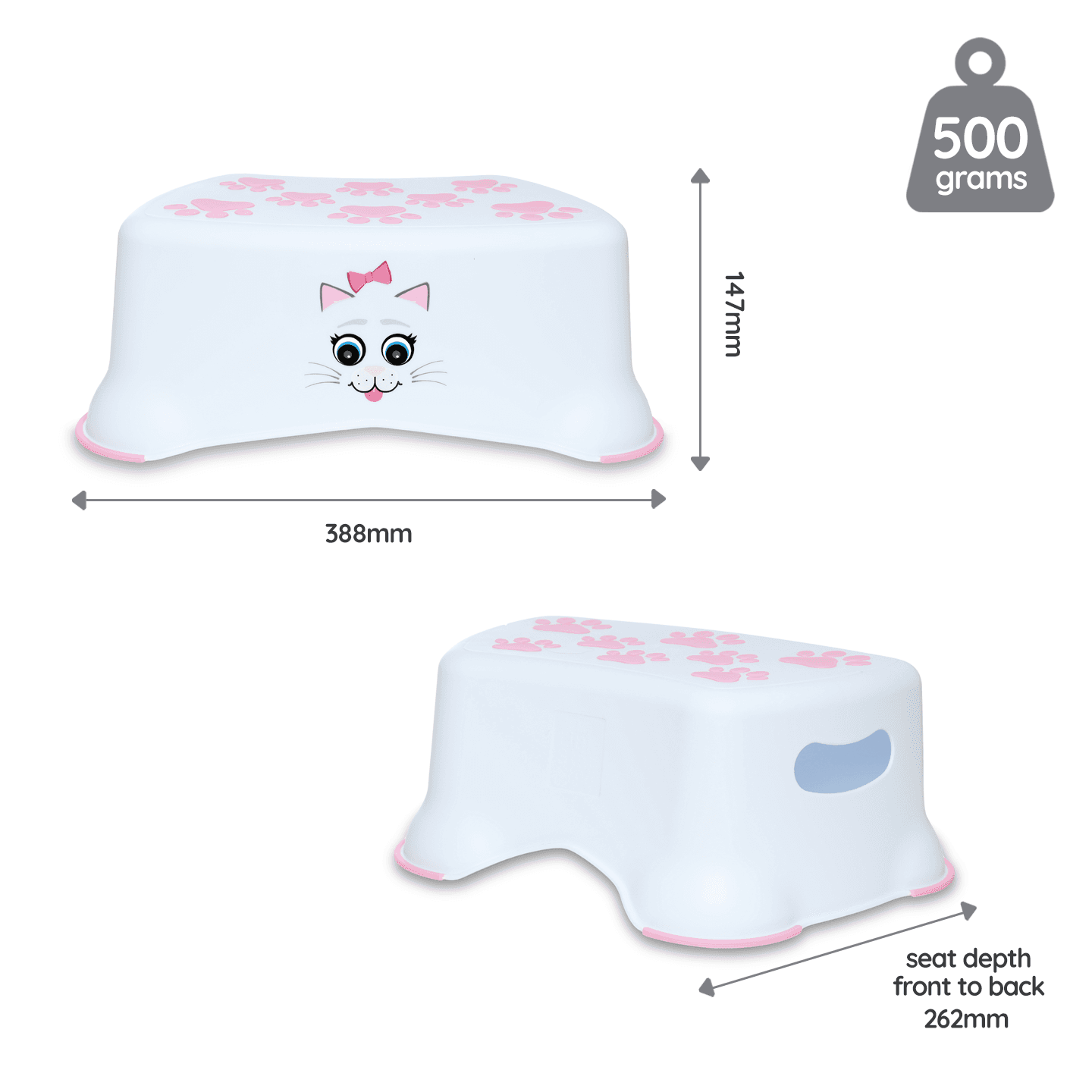 My Little Step Stool - Εκπαιδευτικό σκαλοπατάκι /  Γατούλα λευκό/ροζ