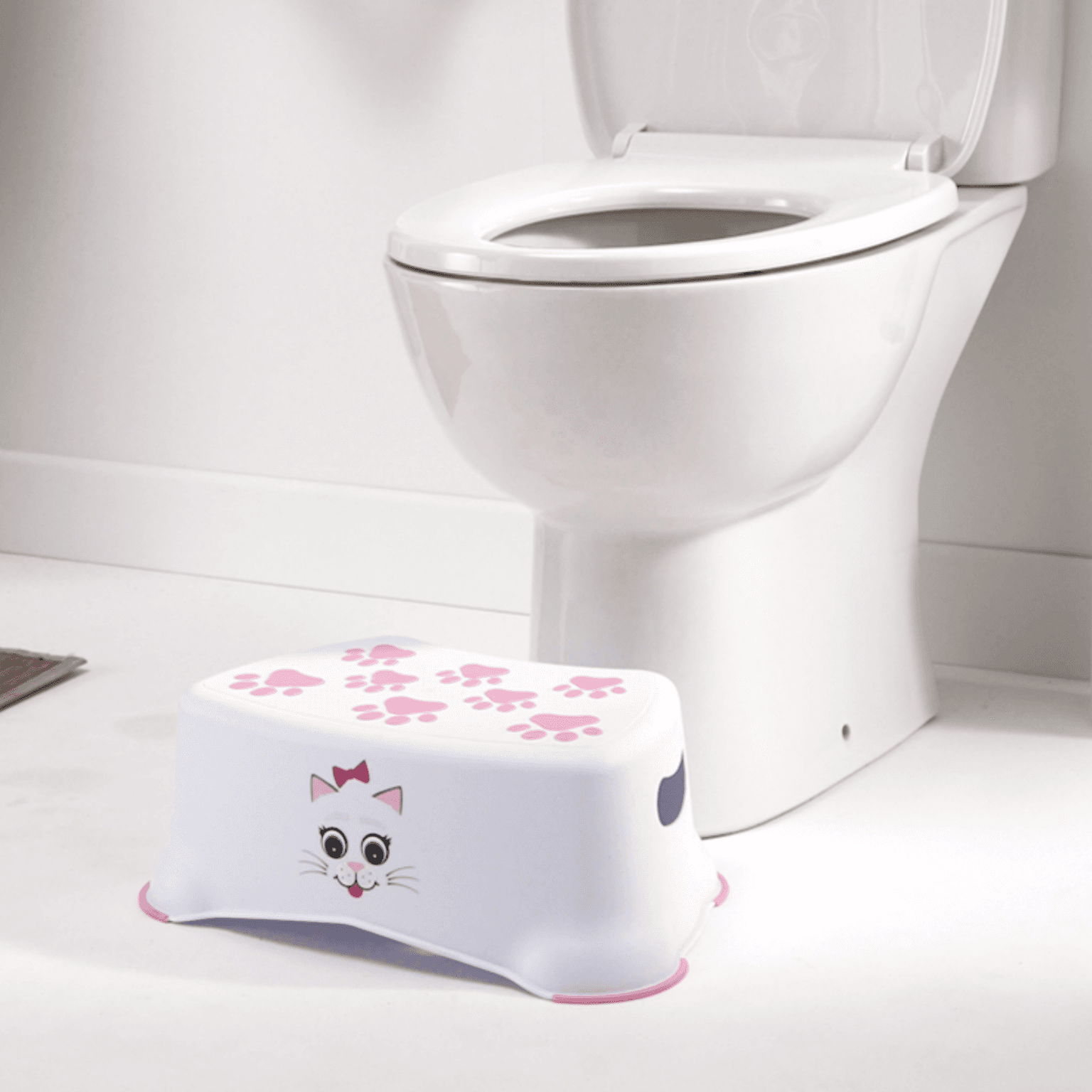 My Little Step Stool - Εκπαιδευτικό σκαλοπατάκι /  Γατούλα λευκό/ροζ