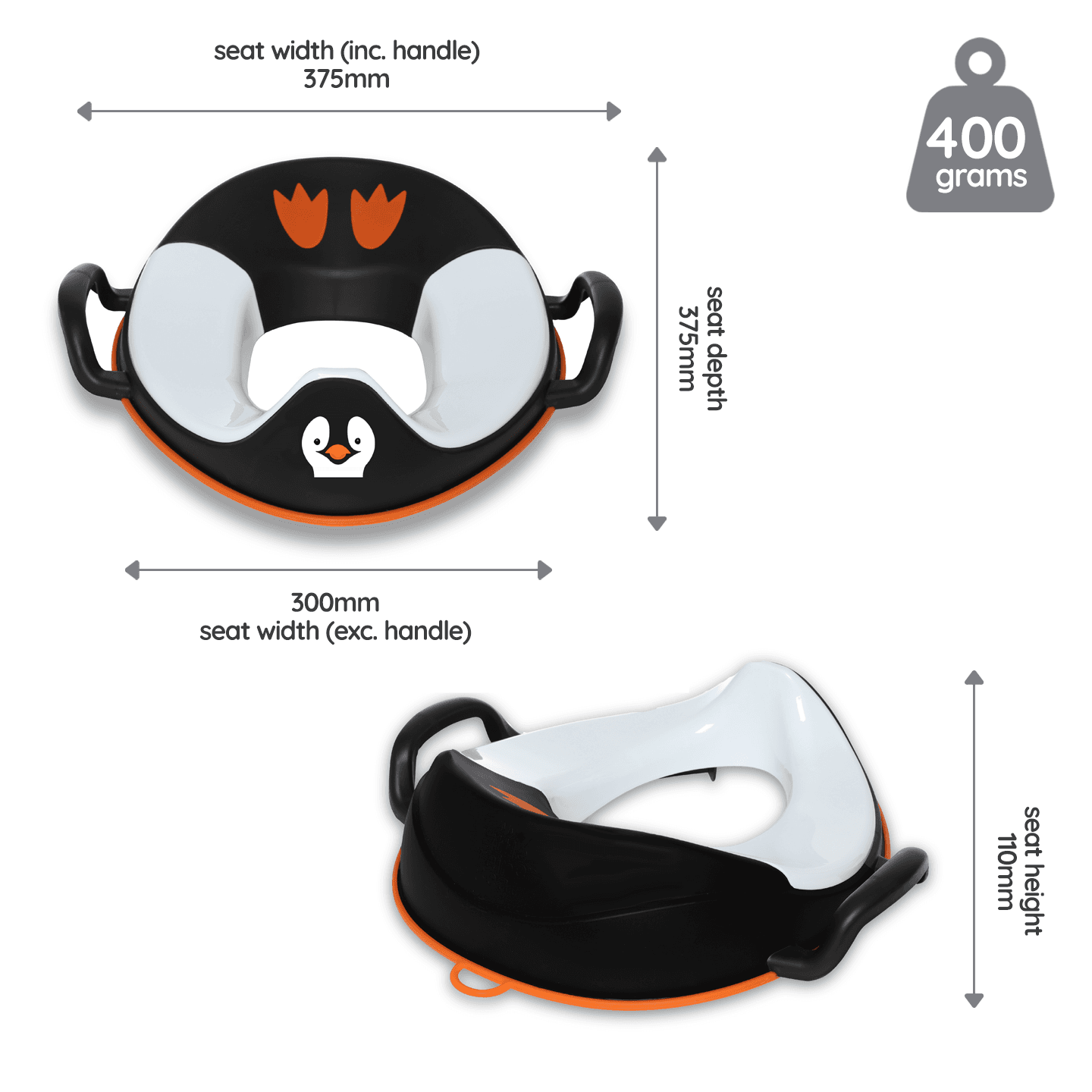 Μy Little Trainer Seat  - Εκπαιδευτικό κάθισμα - Πιγκουϊνάκι άσπρο/μαύρο