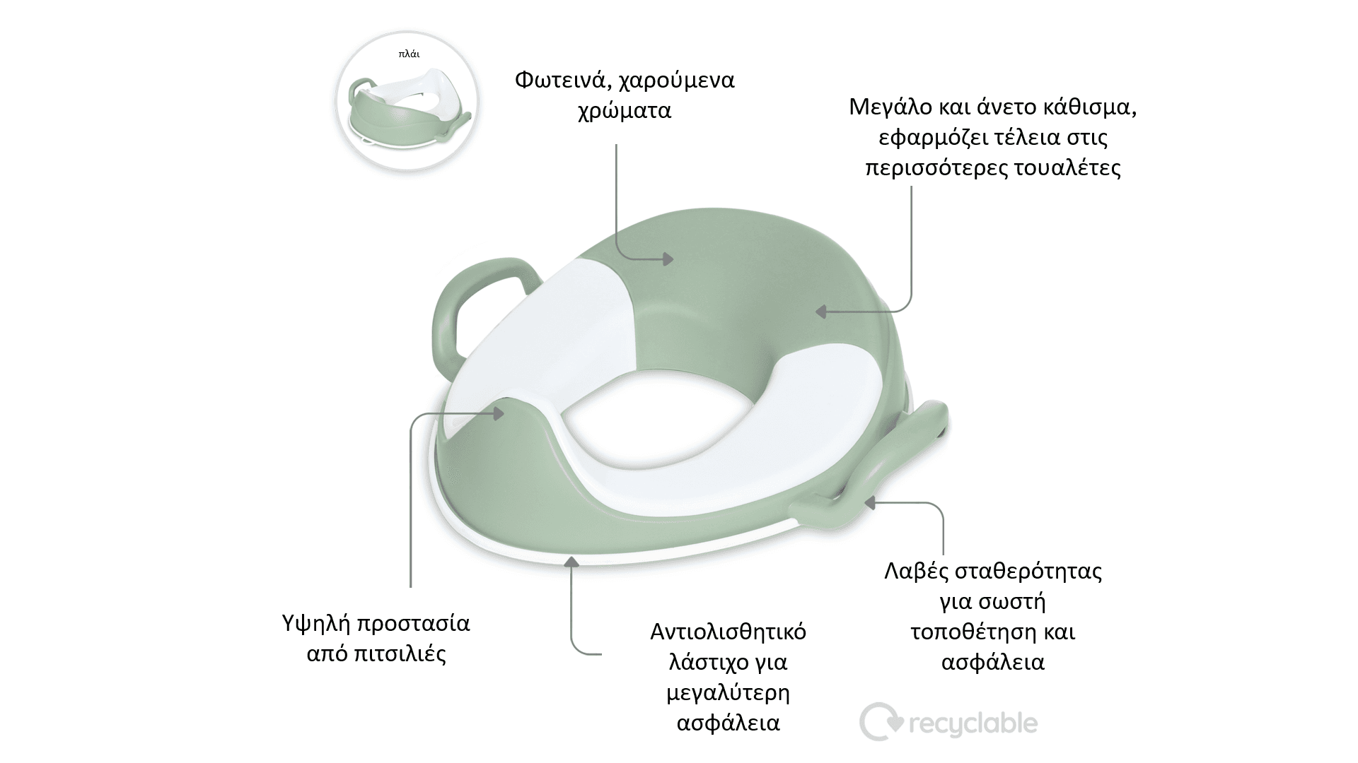 My Little Trainer Seat  - Εκπαιδευτικό καθισματάκι/ Πράσινο παστέλ
