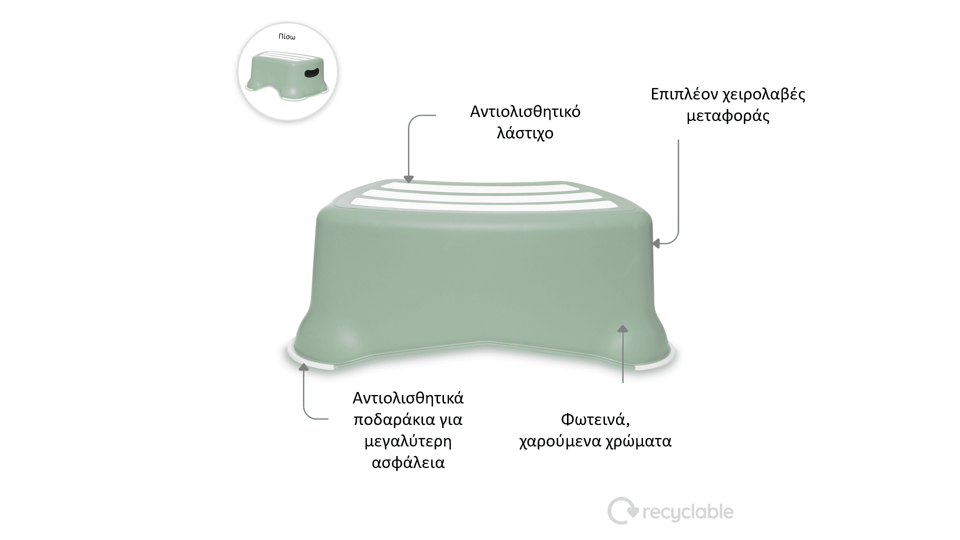 My Little Step Stool - Εκπαιδευτικό σκαλοπατάκι / Πράσινο παστέλ