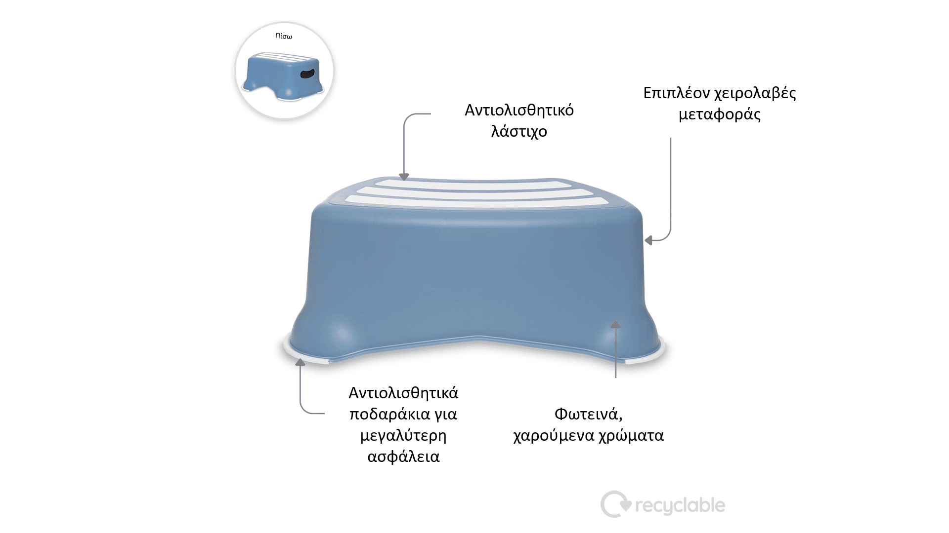 My Little Step Stool - Εκπαιδευτικό σκαλοπατάκι / Μπλε παστέλ