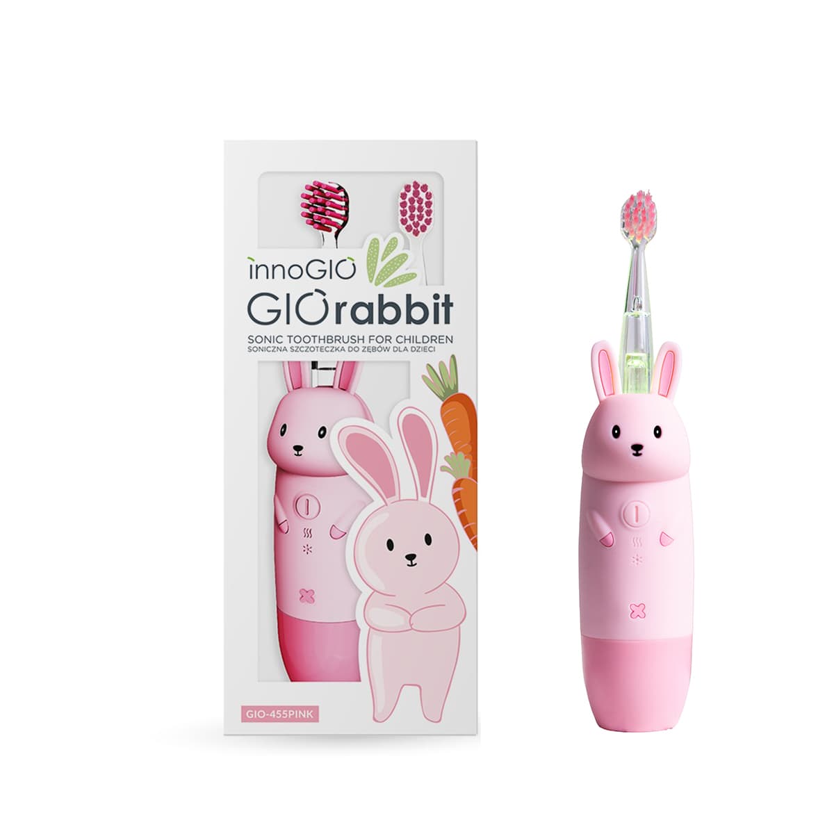 INNOGIO SONIC ΠΑΙΔΙΚΗ ΗΛΕΚΤΡΙΚΗ ΟΔΟΝΤΟΒΟΥΡΤΣΑ GIORABBIT PINK