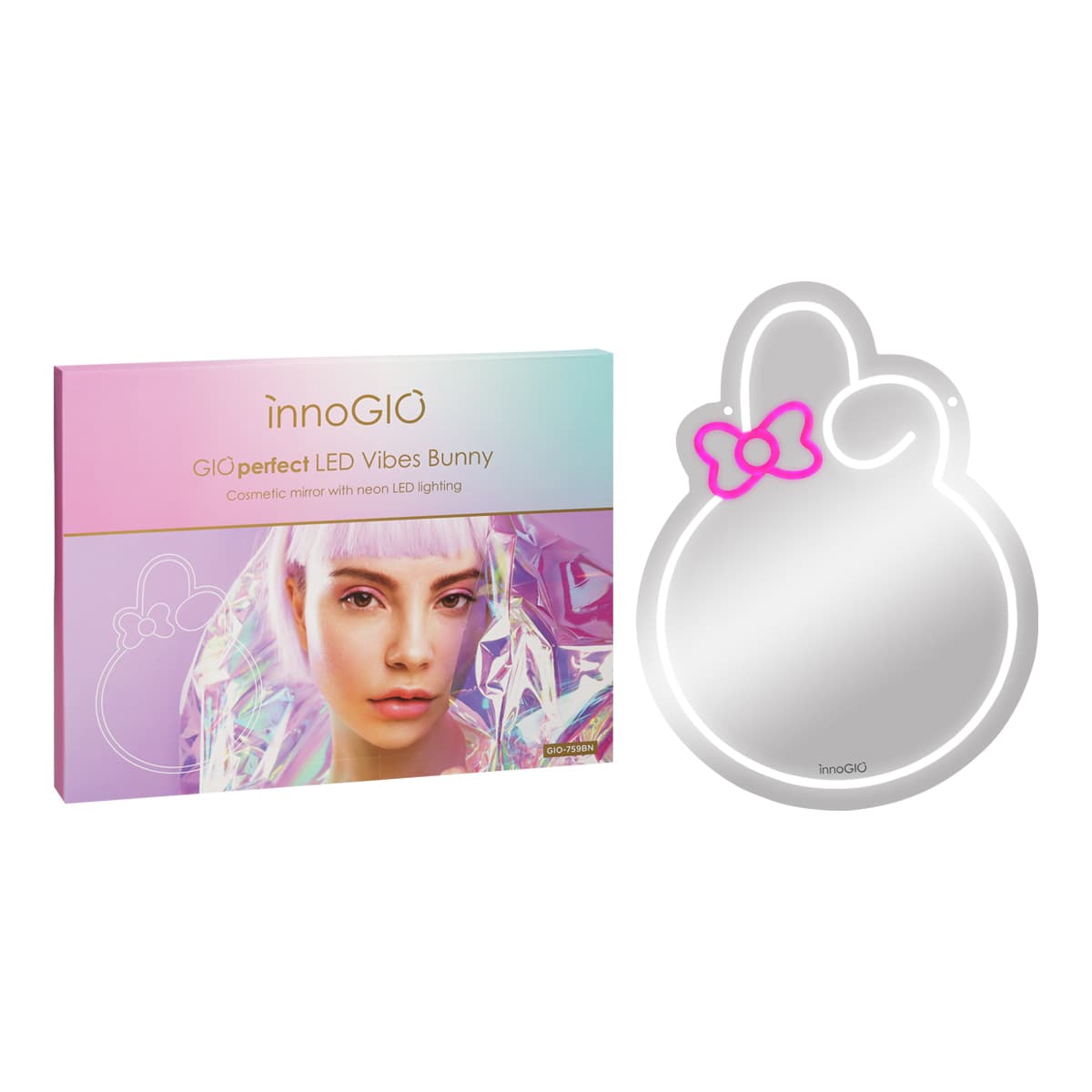 INNOGIO ΚΑΘΡΕΦΤΗΣ ΚΑΛΛΥΝΤΙΚΩΝ ΜΕ NEON LED ΦΩΤΙΣΜΟ BUNNY