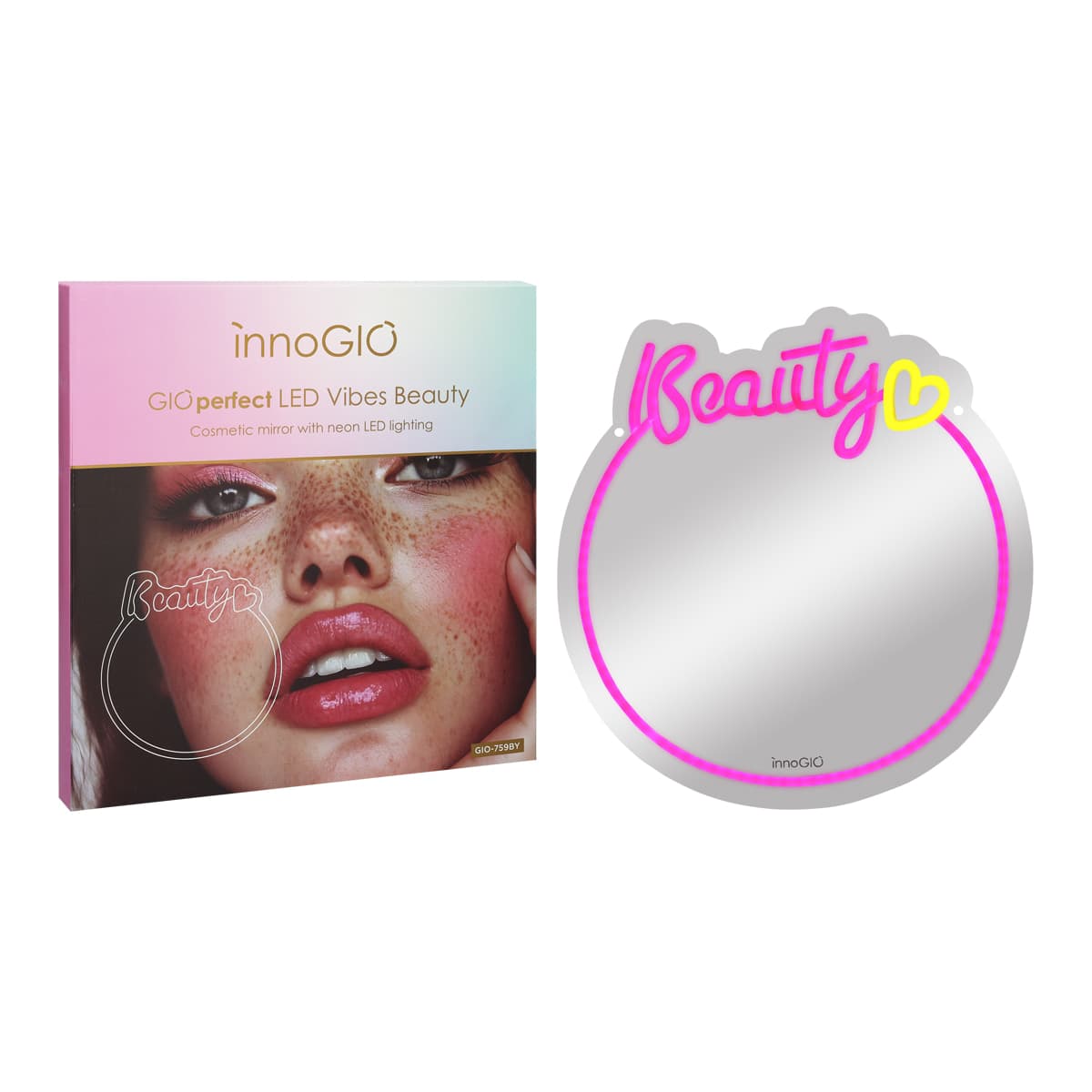INNOGIO ΚΑΘΡΕΦΤΗΣ ΚΑΛΛΥΝΤΙΚΩΝ ΜΕ NEON LED ΦΩΤΙΣΜΟ BEAUTY