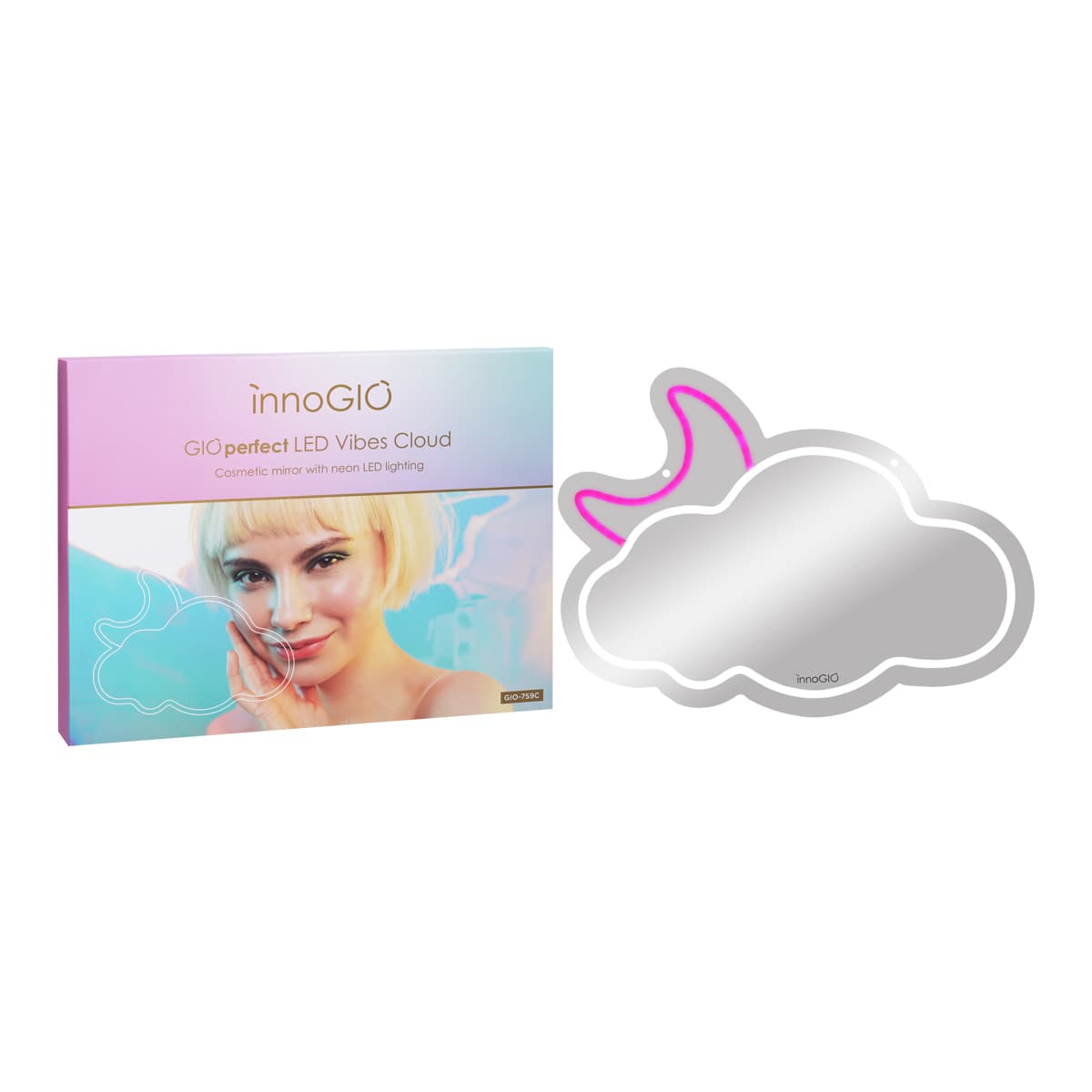 INNOGIO ΚΑΘΡΕΦΤΗΣ ΚΑΛΛΥΝΤΙΚΩΝ ΜΕ NEON LED ΦΩΤΙΣΜΟ CLOUD