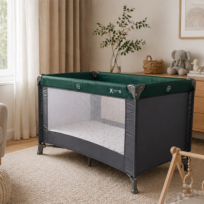 X-TREME BABY ΠΑΡΚΟΚΡΕΒΑΤΟ 125 X 65 CM GREY - OLIVE