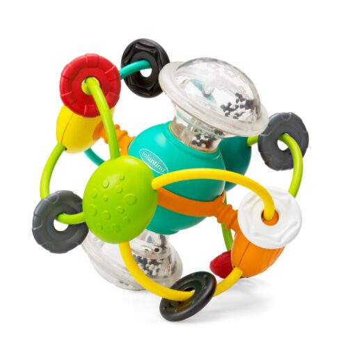 Infantino Activity Ball – Colorful Sensory Baby Ball with Rattle Rings & Rolling Motion - Image 1
