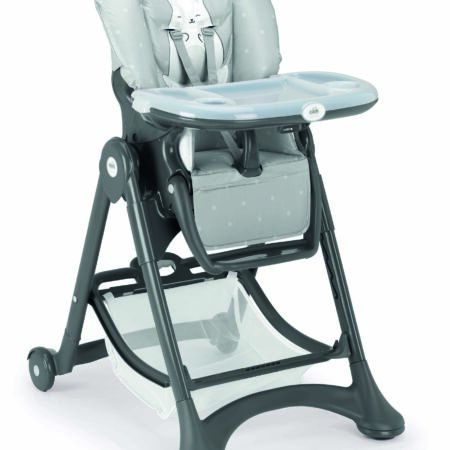 Campione Adjustable High Chair – Reclining Feeding Chair with Compact Fold, Removable Trays, Storage Basket & 5-Point Harness for Toddlers.